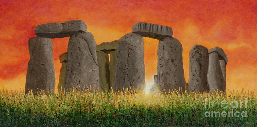 Stonehenge Sunrise, 1328AD Painting by Garry McMichael