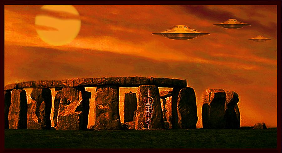 Stonehenge  Sunset Digital Art