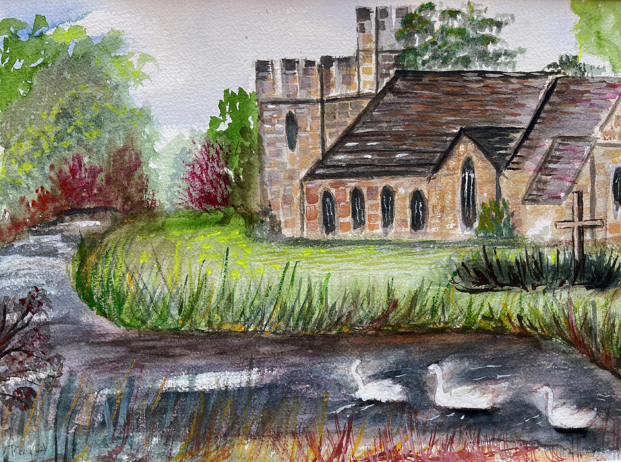Stonehouse Church in Gloucestershire Painting by Roxy Rich