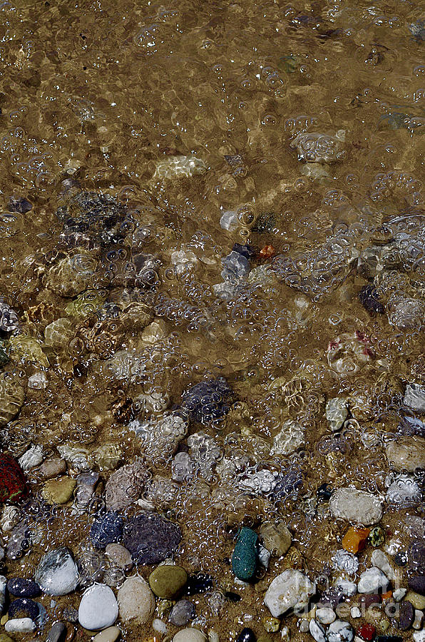 Beach Photograph - Stones and Bubbles by Randy Pollard