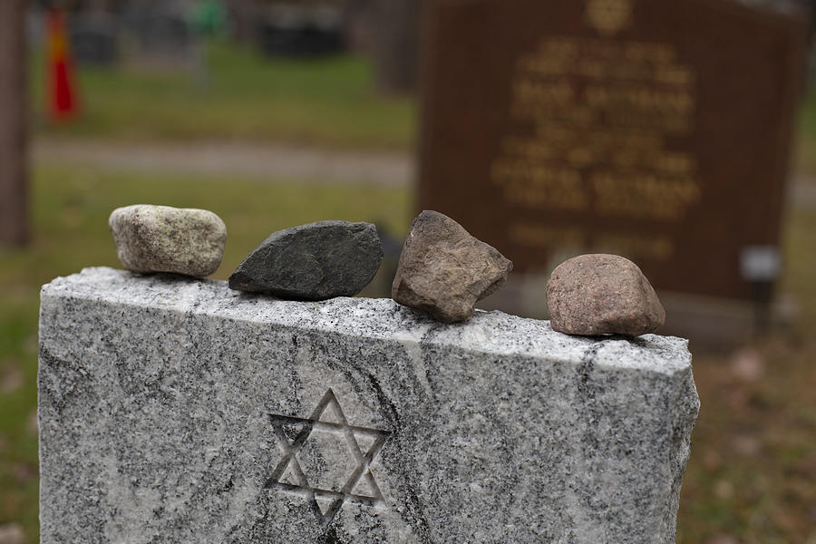 Stones on jewish grave Photograph by Paula Sierra