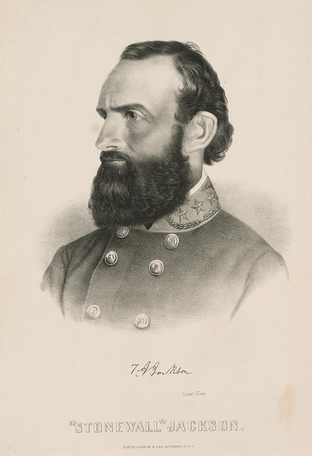 Stonewall Jackson Drawing by Currier Ives Lithography Company Fine