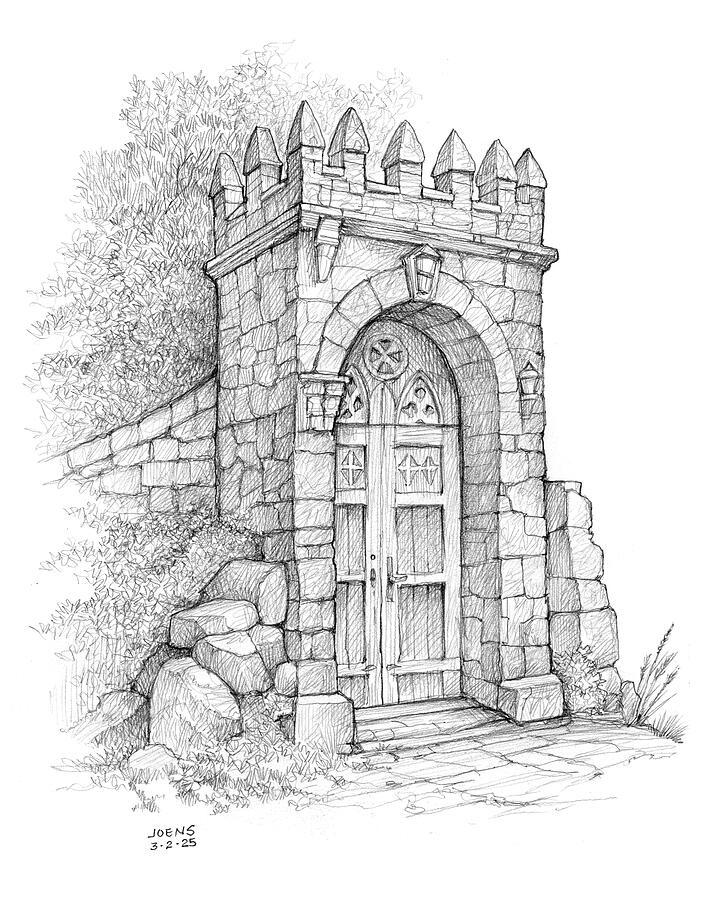 Fantasy Drawing - Stonework Arch 02MAR25 by Greg Joens Fantasy Drawing - Stonework Arch 02MAR25 by Greg Joens
