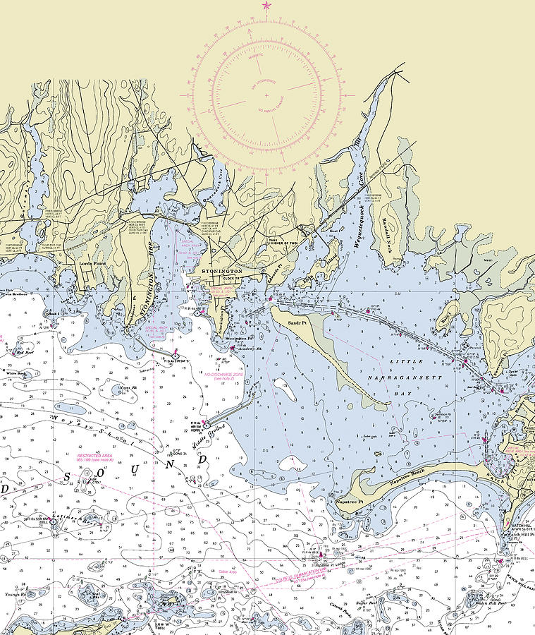 Stonington Connecticut Nautical Chart Digital Art by Bret Johnstad Pixels