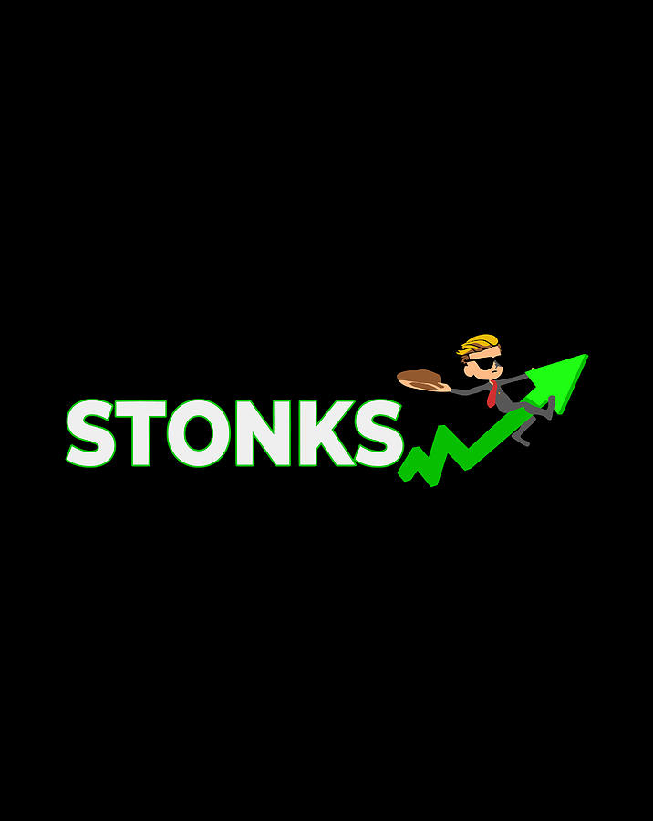 Stonks Wsb Guy Riding Profits Funny Meme Stock Investor Drawing by ...