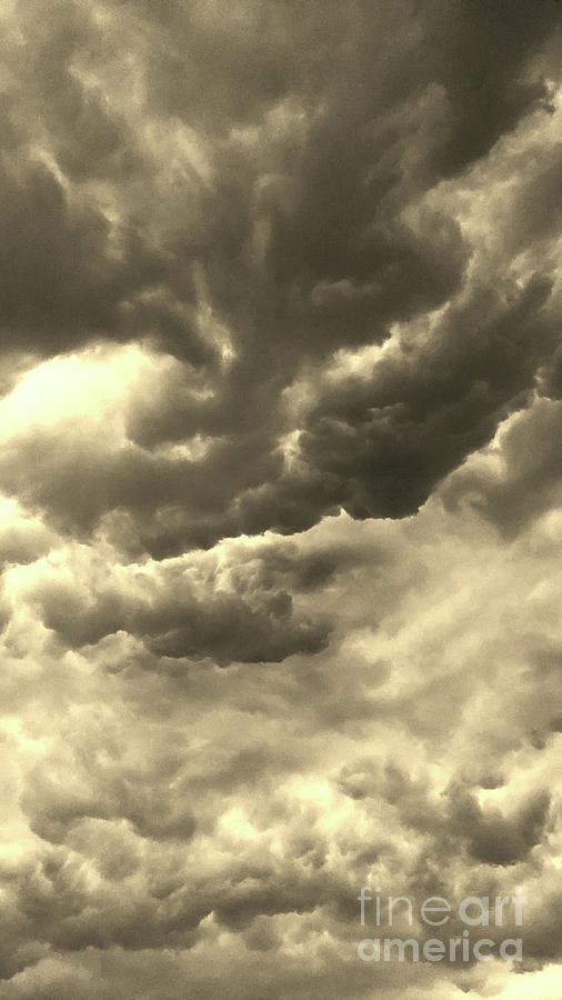 Stormy cloouds - sepia  Photograph by Vesna Antic