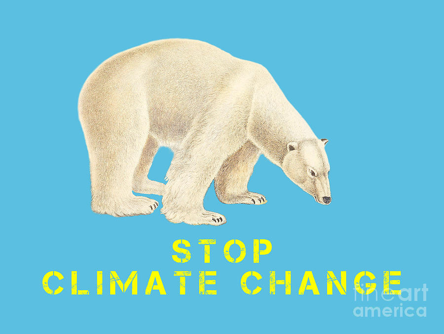Stop Climate Change Endangered Arctic Polar Bear #2 Digital Art by Peter Ogden