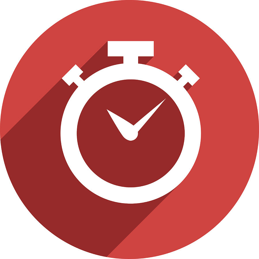 Stopwatch Flat Icon - VECTOR Drawing by Grace Maina