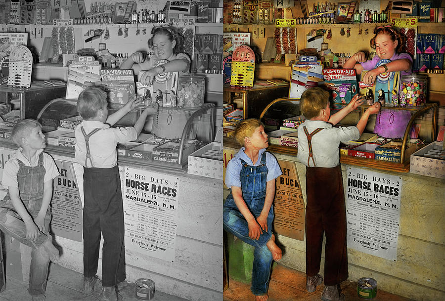 Store - Candy for both of us 1940 - Side by Side Photograph by Mike Savad