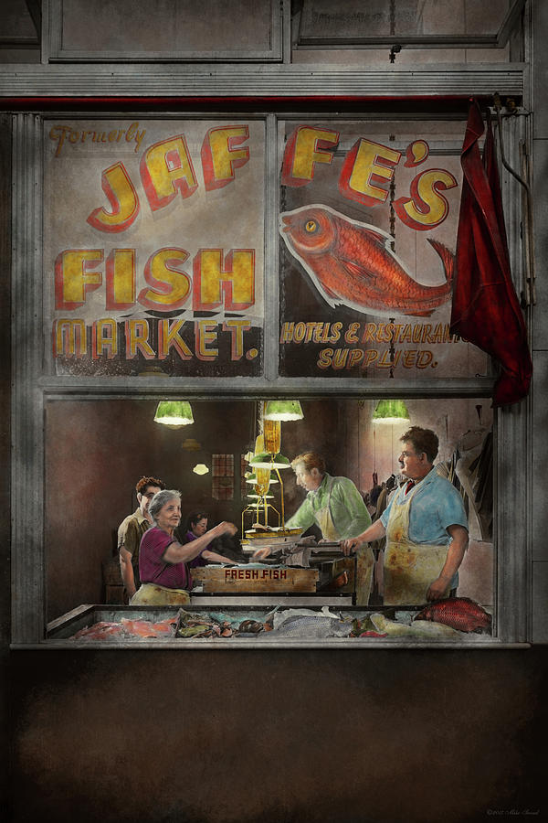 Fish Photograph - Store - Fish NY - Jaffes Fish Market by Mike Savad