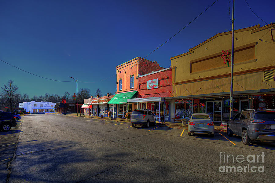 Stores on the Square in Piggott Arkansas  Photograph by Larry Braun