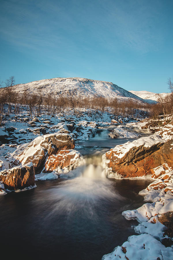 Storforsen Waterfall In Silsand, Senja, Norway Photograph