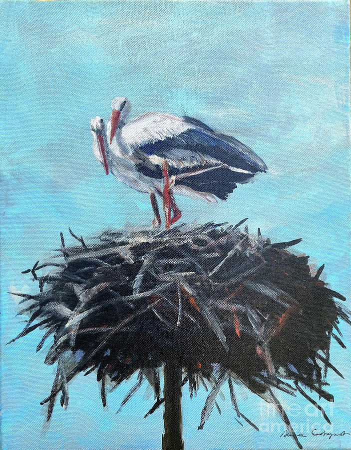 Storks Painting by Hanna Gabryszak - Fine Art America