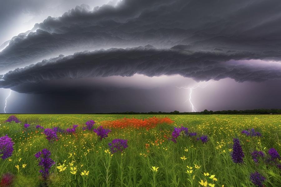 Storm Approaching Wildflowers  Digital Art by Ally White