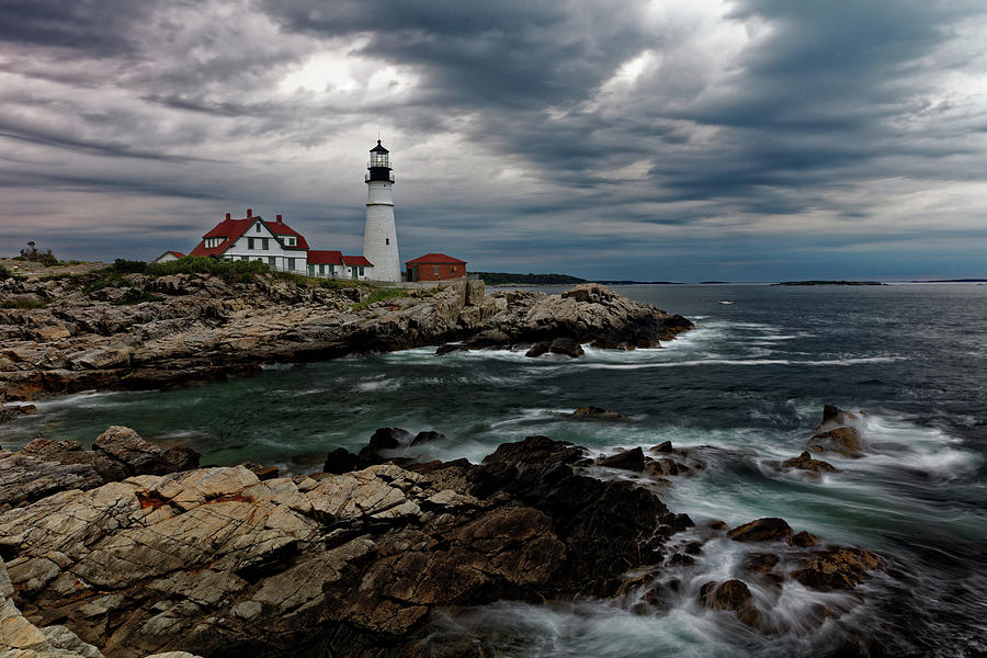 Storm at Portland Head Lighthouse, ME Photograph by Doolittle Photography and Art