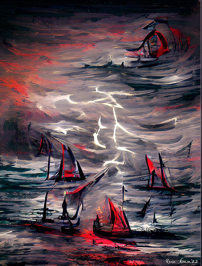 Storm at Sea Digital Art by Rein Nomm