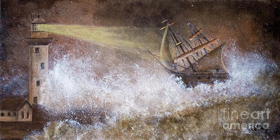 Storm at Sea Painting by Shirley Dutchkowski