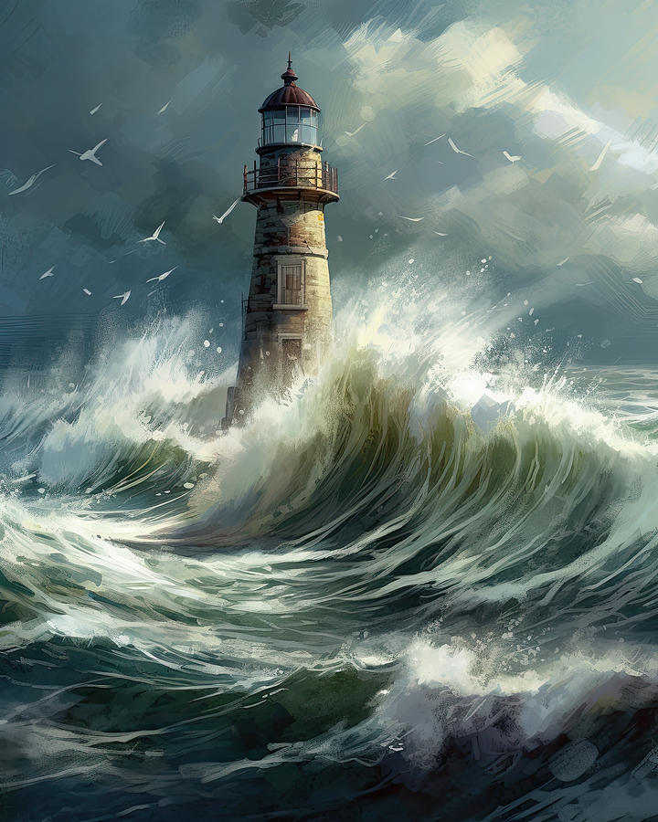 Storm Brewing At The Lighthouse Digital Art by Diego Re - Fine Art America