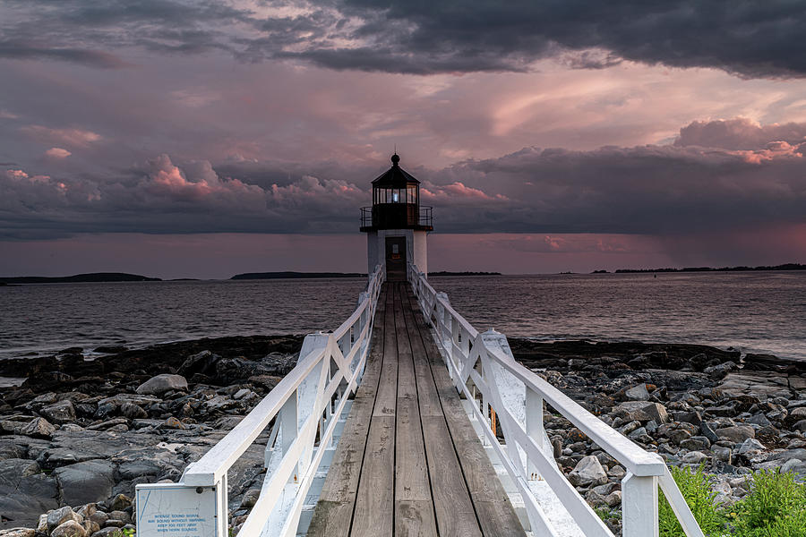 Storm Clouds behind Marshall Point Lighthouse Photograph by Douglas Wielfaert