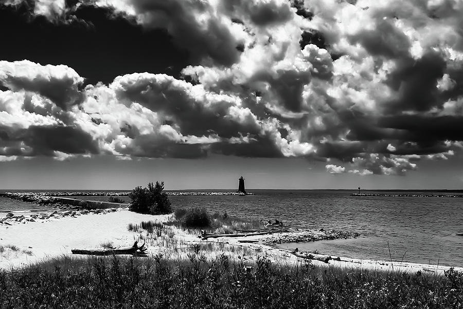 Storm Clouds - Black and White Photograph by Deb Beausoleil