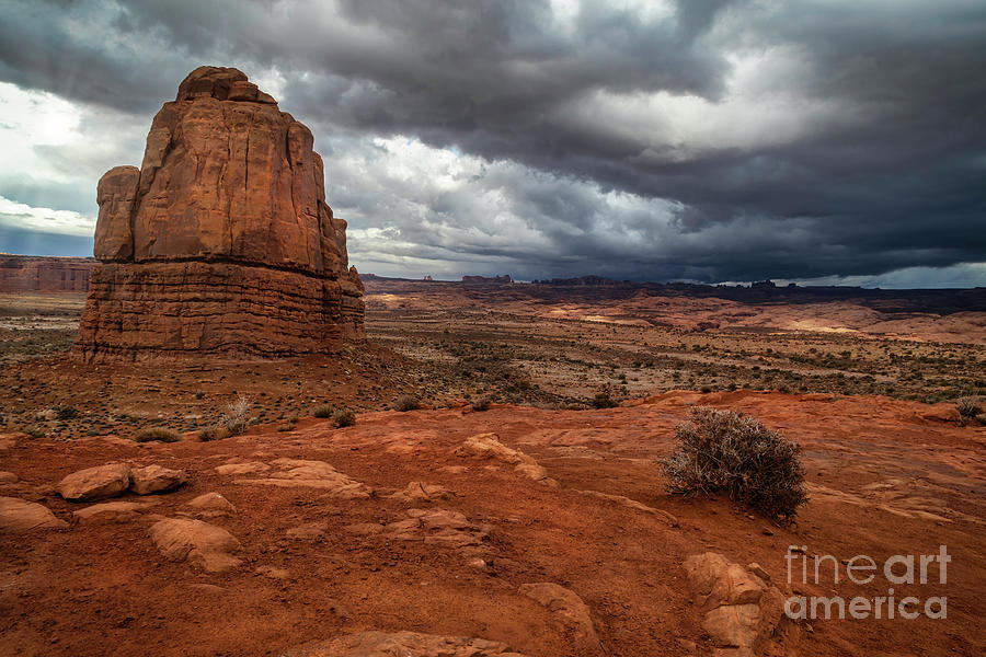Storm Clouds over Arches National Park in Moab Utah Photograph by Ronda Kimbrow