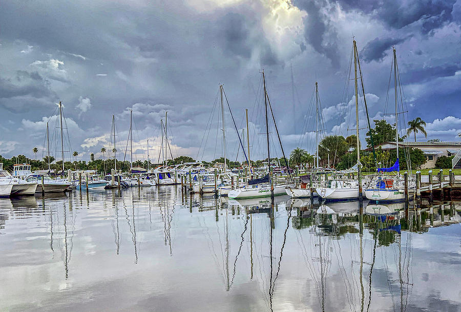Storm Clouds over Fishermans Wharf Marina Photograph by Gordon Ripley