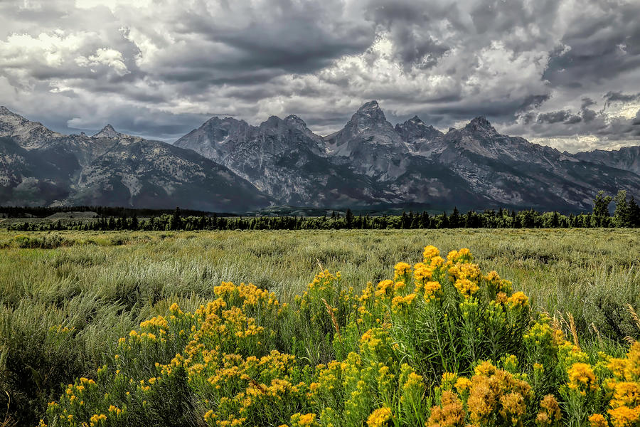 Storm Clouds over the Grand Tetons Photograph by Donna Kennedy