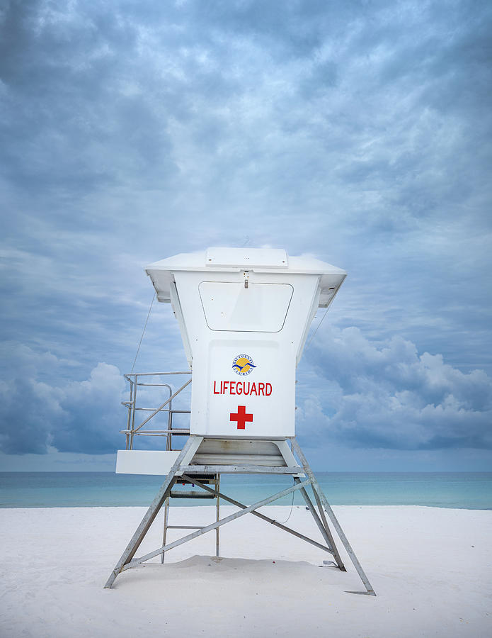 Storm Clouds Panama City Beach Lifeguard Stand Photograph by Jordan Hill