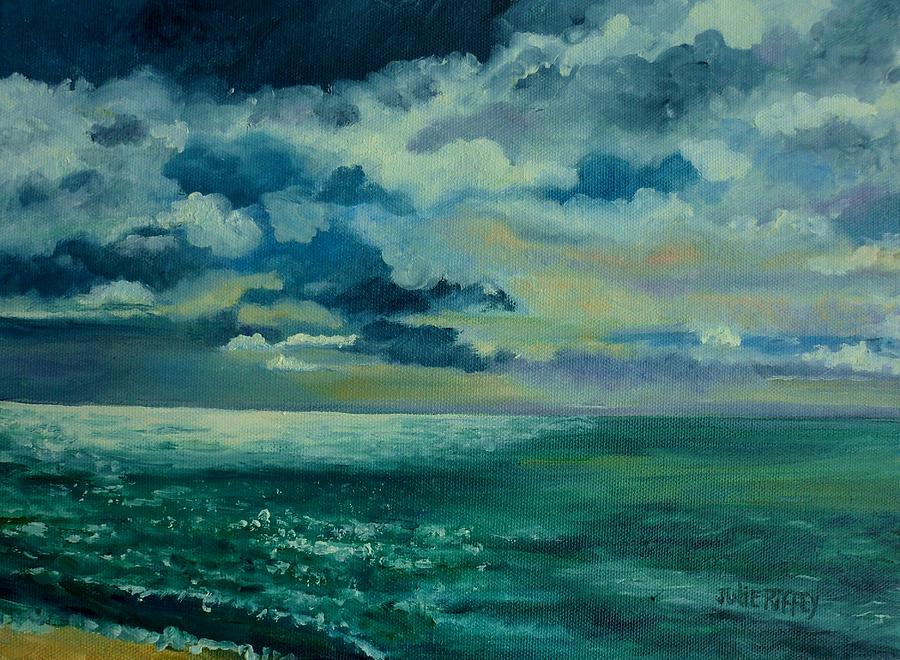 Storm Coming Into Barbados Painting by Julie Brugh Riffey