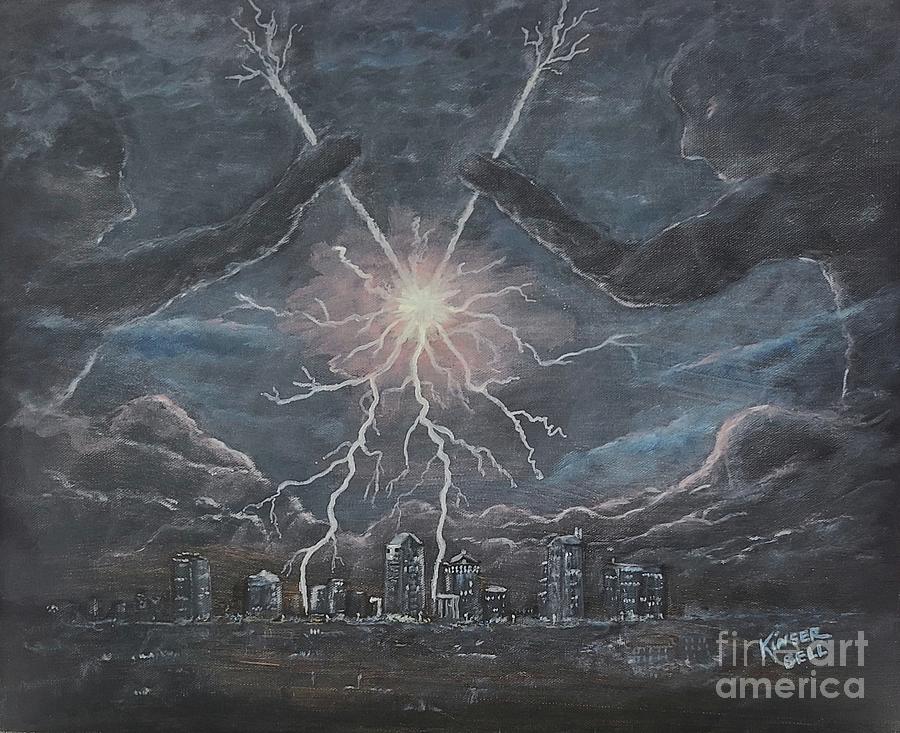 Game Painting - Storm Games by Marlene Kinser Bell