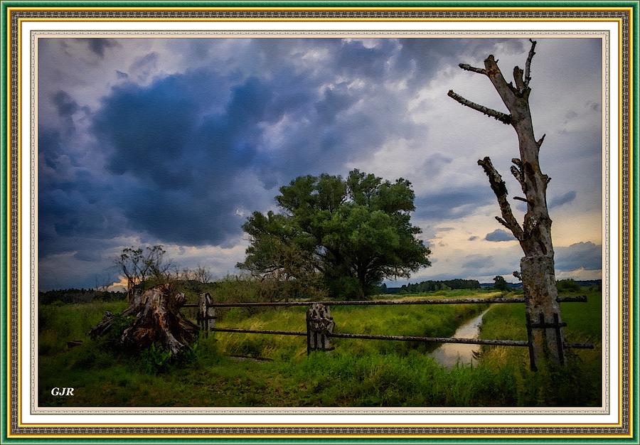 Storm Gathering On The Farm Dudleyhurst L A S - With Printed Fame. Digital Art