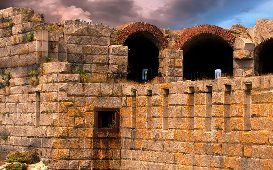 Storm Gathering Over Fort Popham by Paul Mangold