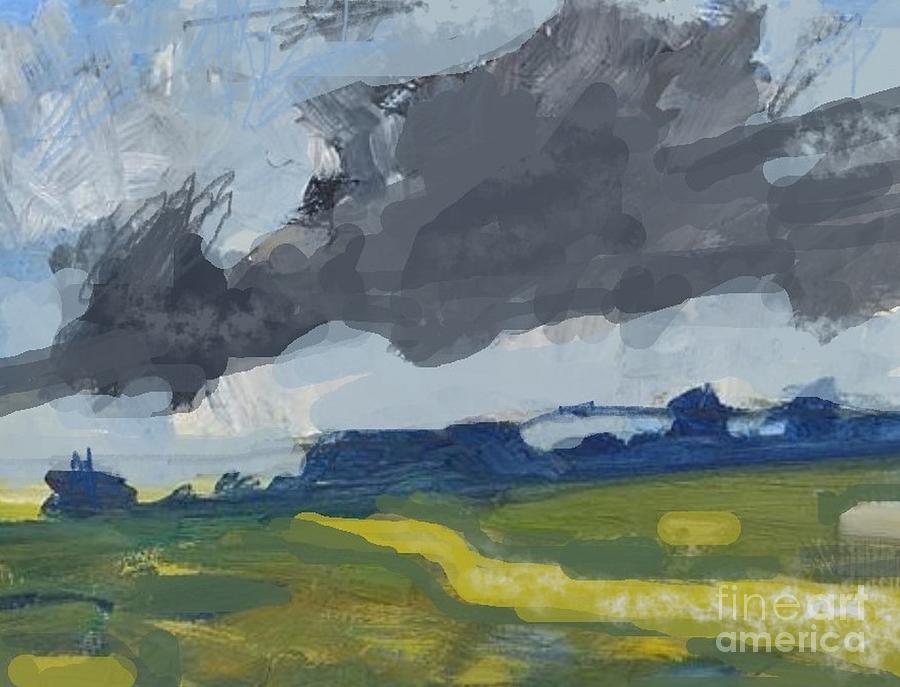 Storm Grey Clouds Mixed Media by Vesna Antic