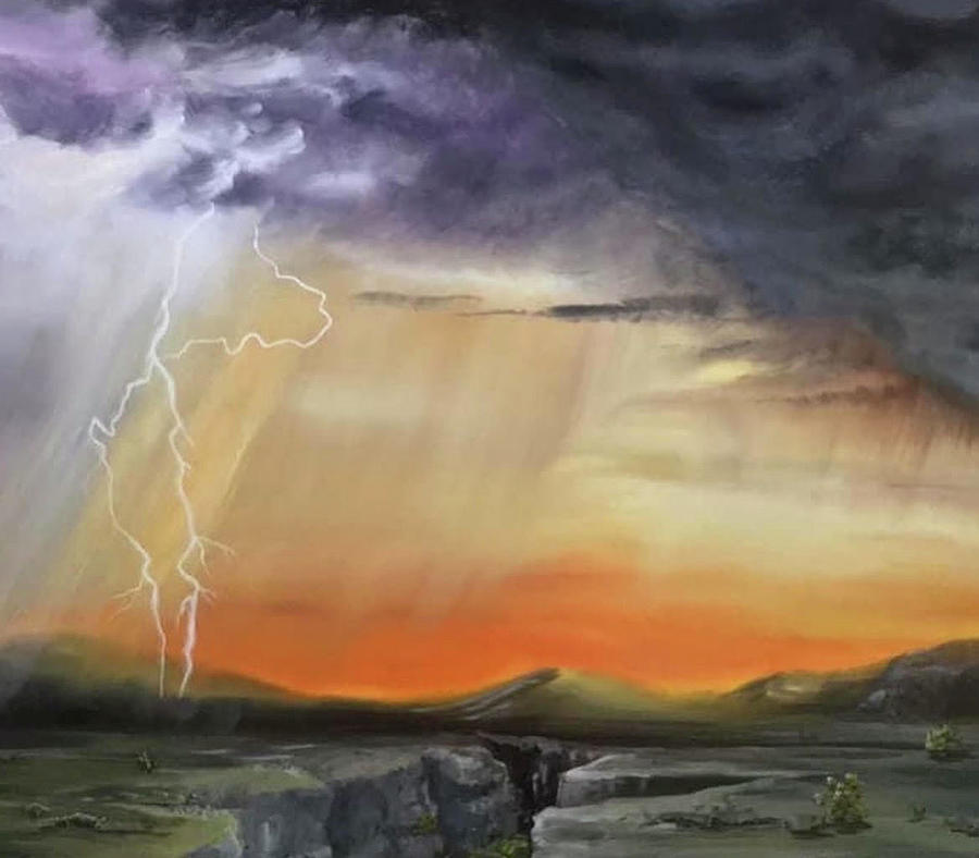 Storm in the Arroyo Painting by Susan L Sistrunk