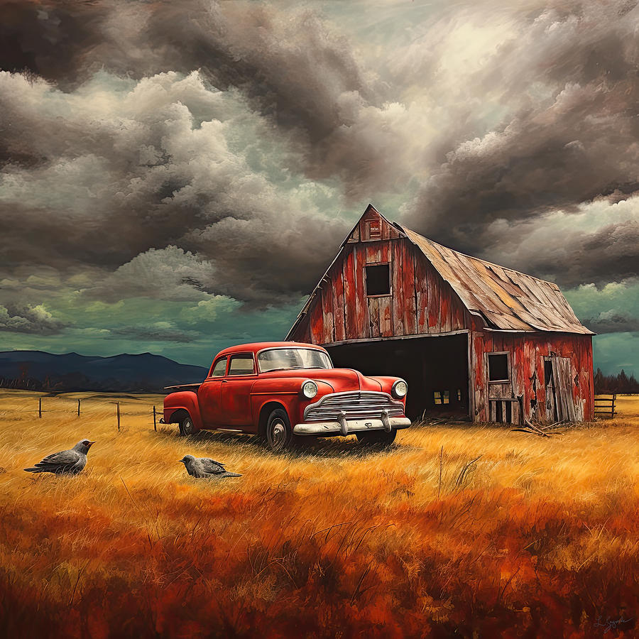 Rustic Painting - Storm is Coming - Storm Art by Lourry Legarde