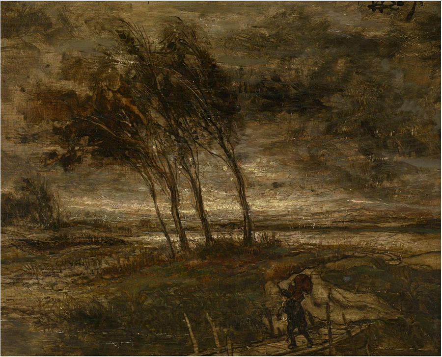 Landscape Painting -  Storm landscape by Willem Linnig Junior