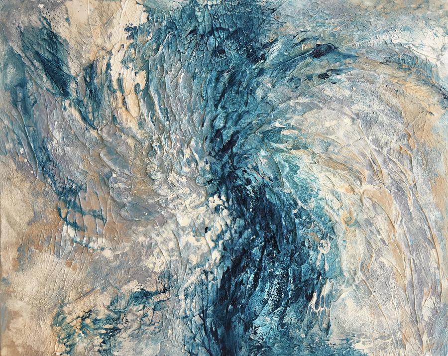 Storm Of Elements Textural Acrylic Abstraction Painting By Mary