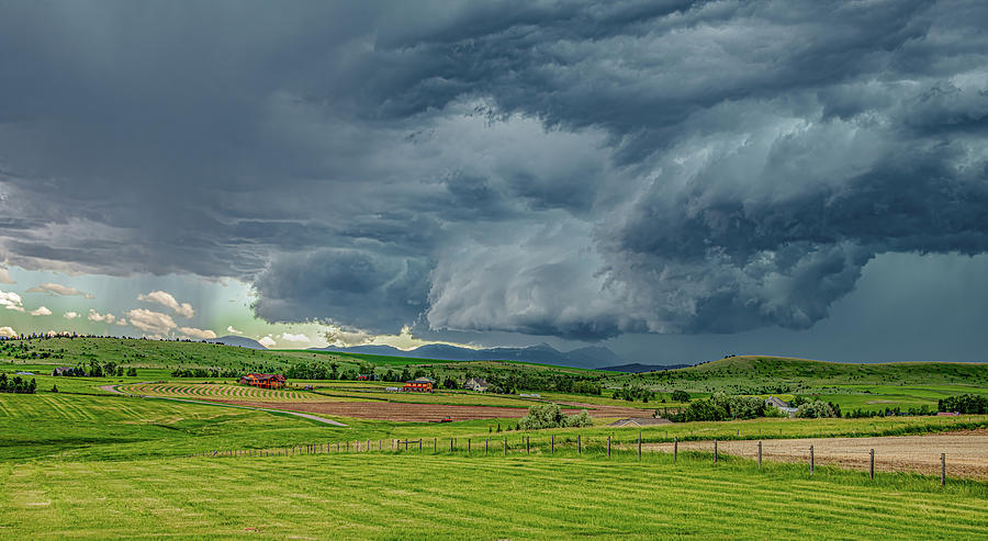 Storm on the Horizon in Montana Photograph by Marcy Wielfaert