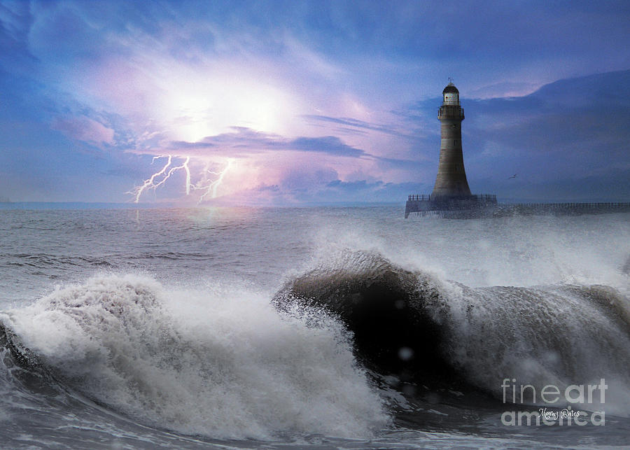 Storm on The North Sea Mixed Media by Morag Bates