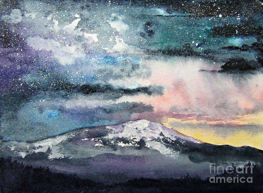 Storm On The Peak Painting by Janet Cruickshank