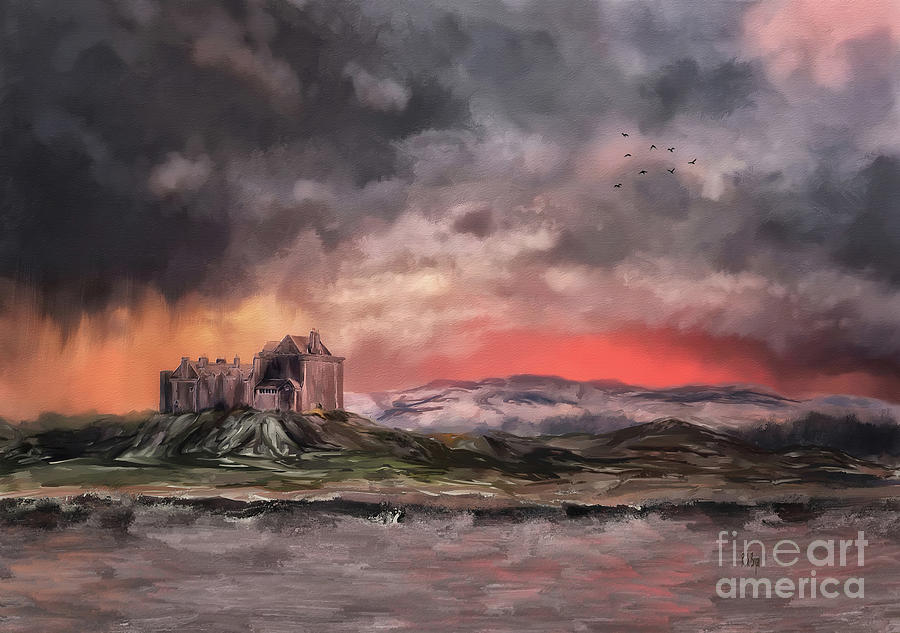 Storm Over Duart Castle Digital Art by Lois Bryan