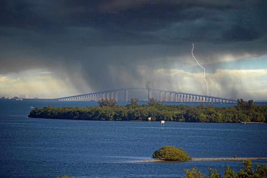 Storm Over the Skyway Photograph by Ronald Lutz