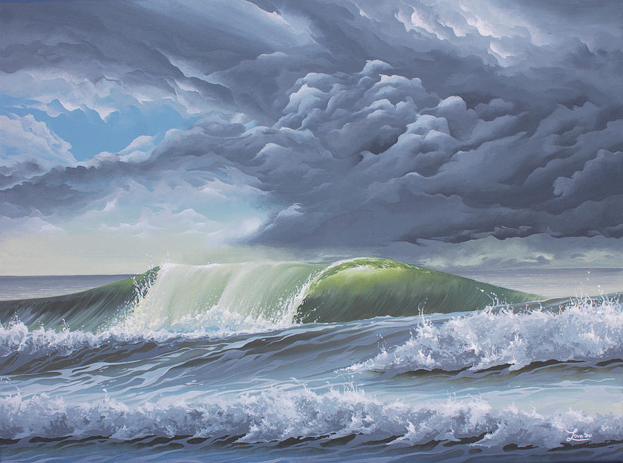 Storm Surf Painting by William Love