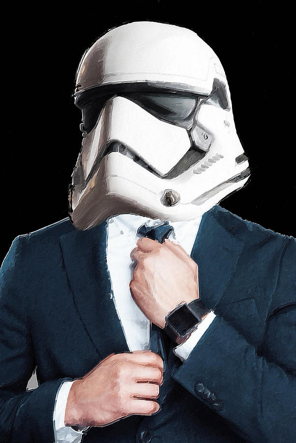 Storm Trooper Star Wars Business Man Painting by Tony Rubino