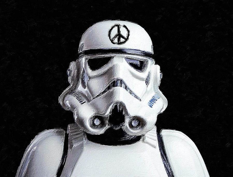 Storm Trooper Star Wars Peace Painting by Tony Rubino