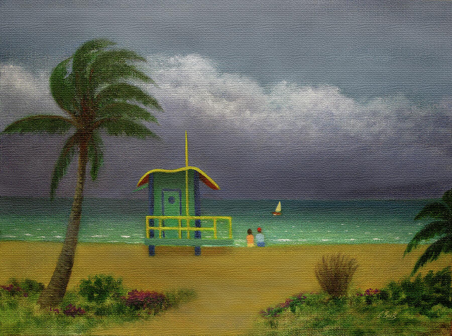 Miami Painting - Storm Watchers by Gordon Beck