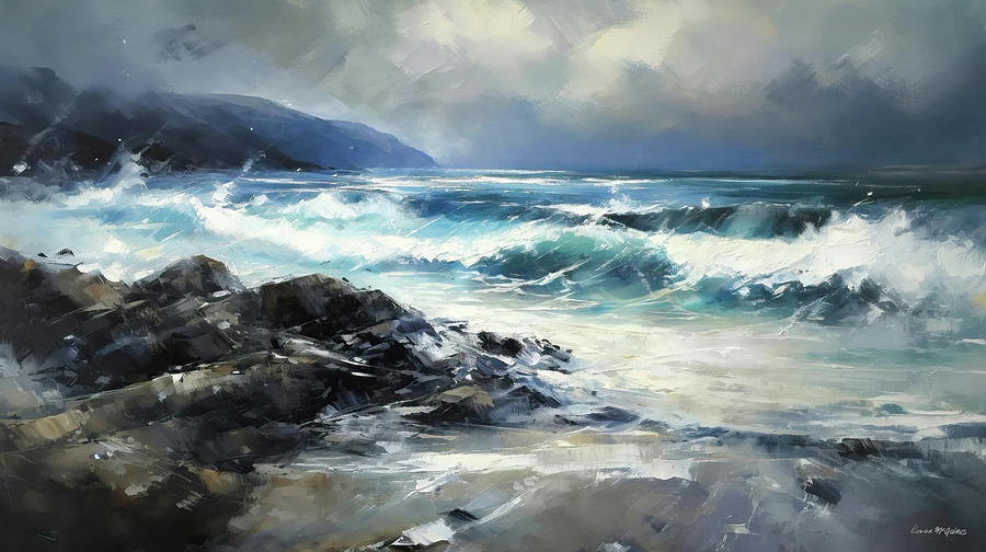 Stormy Achill Shores Painting by Conor McGuire - Fine Art America