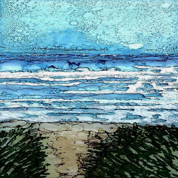 Stormy Beach Filter Painting by M Jane Letty - Fine Art America