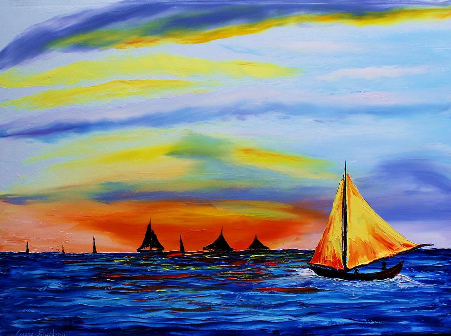 Stormy Blue Sky Sails #2 Painting by James Dunbar