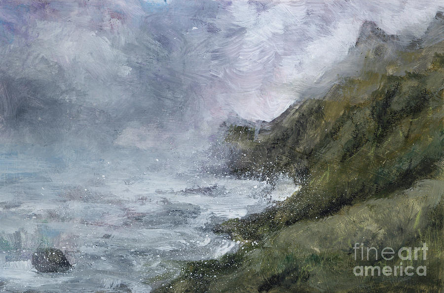 Stormy Coast 3 Painting by Jill Battaglia
